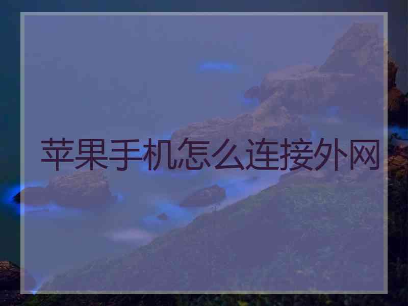 苹果手机怎么连接外网